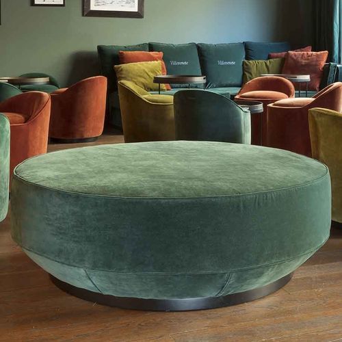 Moderne Ottomane - MARGOT - VILLEVENETE BY GATTI - Stoff / Holz / rund