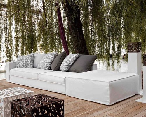 Design-Sofa - CAYO LARGO - VILLEVENETE BY GATTI - für Außenbereich / Stoff / mit Armlehnen
