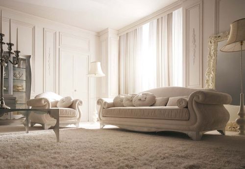 Stil-Sofa - ROMA - GIUSTI PORTOS - Stoff / beige / 3 Plätze