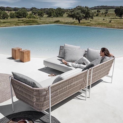 Modulsofa - GRAND WEAVE - GLOSTER - modern / für Garten / Stoff