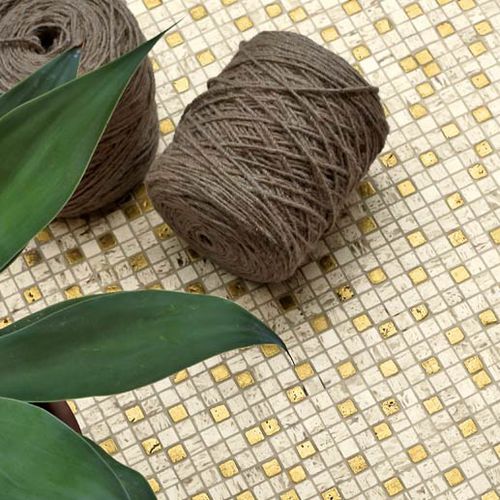 Gold-Mosaikfliese - ANDROMEDA SPECIAL - I CONCI - Edelstahl / für den Innenraum / für Badezimmer