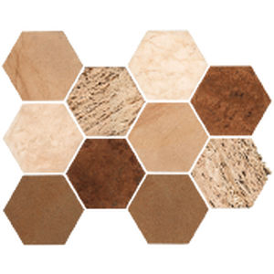 Holzfliesen - ESAGONI MIX - I CONCI - sandgestrahlt / für den Innenraum / für Badezimmer