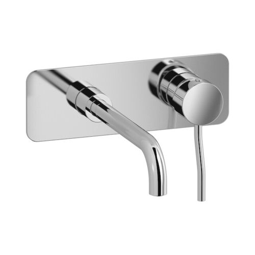 Einhebelmischer für Waschtisch - EKU206 SERIES - IB RUBINETTERIE - wandmontiert / aus verchromtem Metall / für den Innenraum
