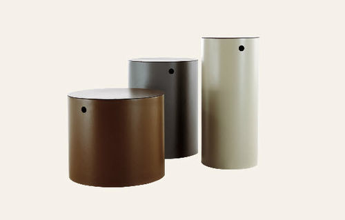 Moderner Beistelltisch - THAIS - IVANO REDAELLI - Metall / Leder / rund