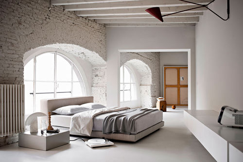 Doppelbett - NEWPORT - IVANO REDAELLI - modern / Polster / gepolstertes Kopfteil