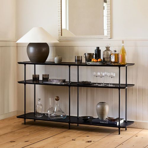Moderner Konsolentisch - Sintra - West Elm - Massivholz / Gestell aus Metall / rechteckig