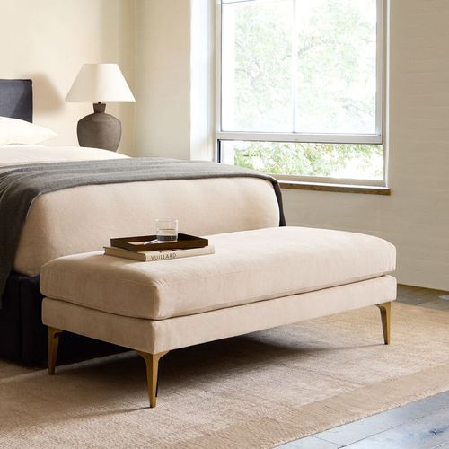 Moderner Bettbank - Andes  - West Elm - Stoff / Metall / für Privatgebrauch