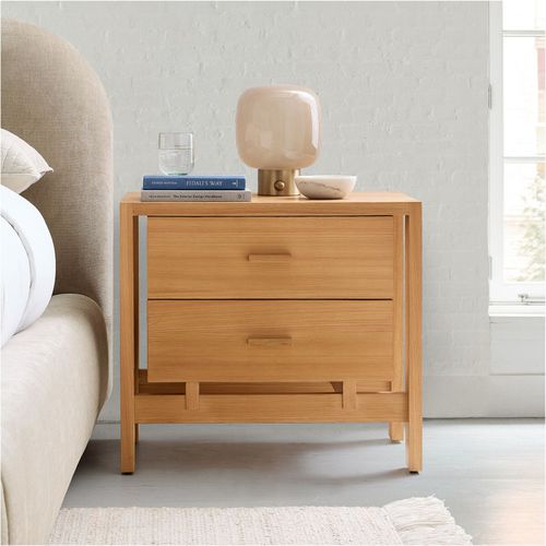 Moderner Nachttisch - Ainsley - West Elm - Holzfurnier / Gestell aus Holz / rechteckig