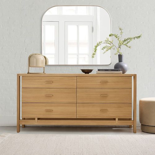 Moderne Kommode - Ainsley - West Elm - Fichte / mit Schublade / 6 Schubladen