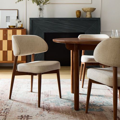 Moderner Stuhl - Hyde  - West Elm - für den Innenraum / Stoff / Massivholz