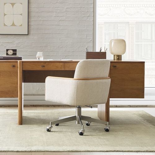 Moderner Bürostuhl - Show - West Elm - für den Innenraum / Stoff / Gestell aus rostfreiem Edelstahl
