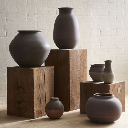 Moderne Vase - Sierra - West Elm - Keramik / handgefertigt / grau