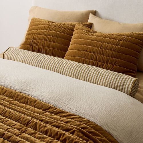 Zylinderförmiges Kissen - Modern Bolster - West Elm - Streifenmuster / für Privatgebrauch / Seide