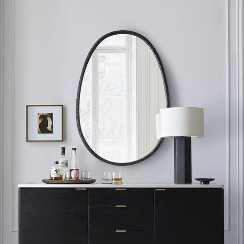 Wandmontierter Spiegel - Organic Textured - West Elm - modern / Aluminium / schwarz