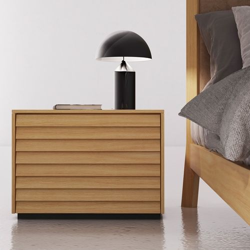 Moderner Nachttisch - SUSSEX - punt mobles - Eiche / Nussbaum / Gestell aus Metall
