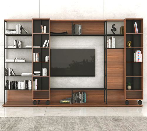 Modernes Fernsehmöbel - LITERATURA OPEN TV - punt mobles - mit Regal / Eiche / Nussbaum