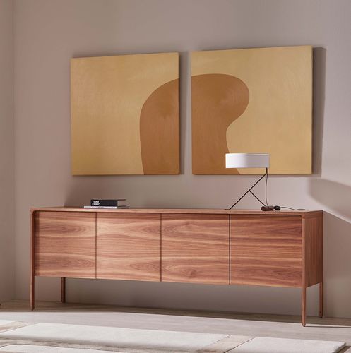 Modernes Sideboard - TACTILE - punt mobles - lackiertes Holz / Eiche / Nussbaum