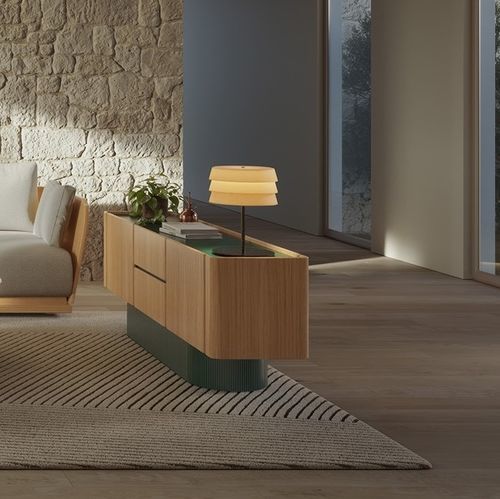 Modernes Sideboard - DUNE - punt mobles - Eiche / Nussbaum / Ebenholz