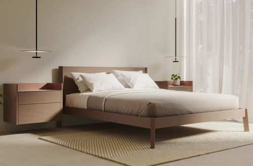 Doppelbett - BREDA  - punt mobles - modern / Kopfteil / Eiche