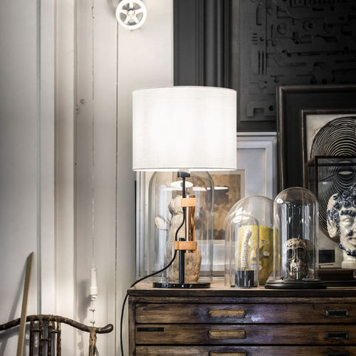 Tischlampe - FRANK  - METALARTE - Nickel / Kupfer / Stoff
