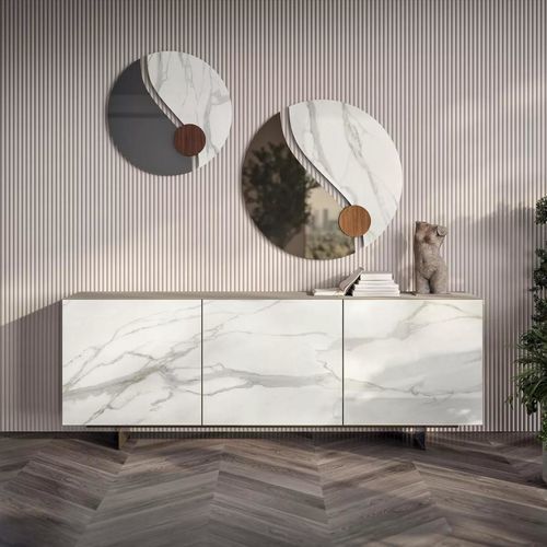 Modernes Sideboard - OLYMPIA - BONTEMPI CASA - lackiertes Holz / lackiertes Metall / Glas