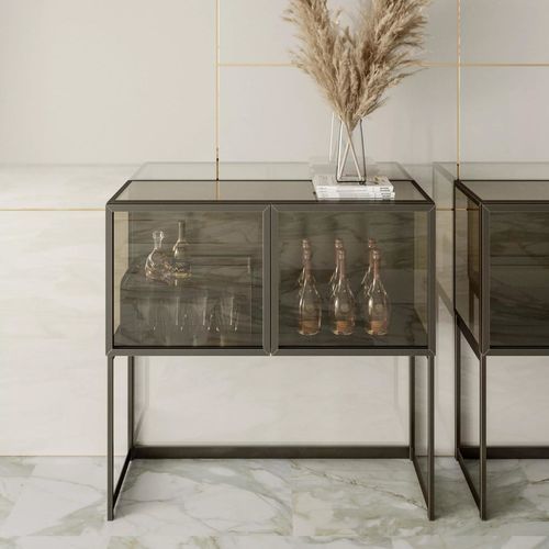 Contract-Barschrank - ELVIS - BONTEMPI CASA - modern / Glas / lackiertes Metall