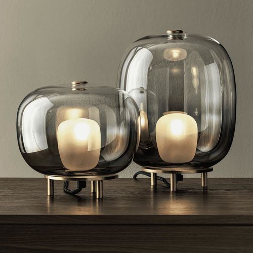 Tischlampe - BLOW - BONTEMPI CASA - lackiertes Metall / Messing / Borosilikatglas