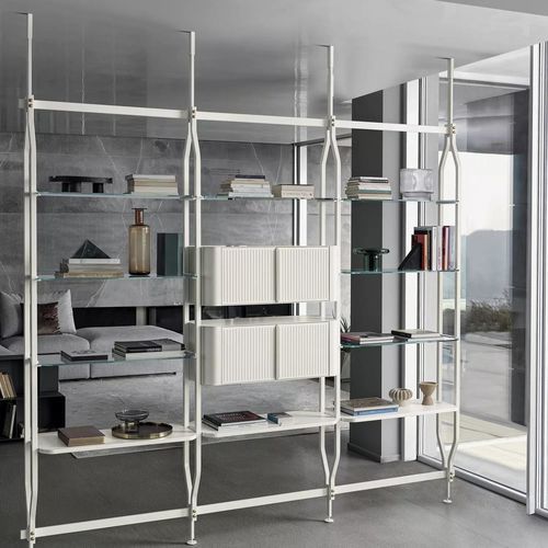 Wandmontiertes Bücherregal - CHARLOTTE - BONTEMPI CASA - Decke/Boden / modern / für Gewerbegebrauch