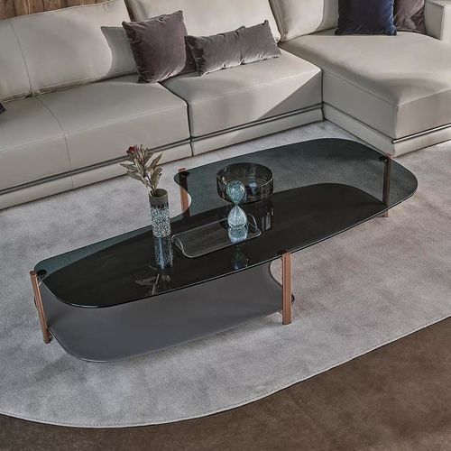 Moderner Couchtisch - PAGODA - BONTEMPI CASA - lackiertes Glas / Kristall / lackiertes Metall