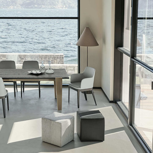 Moderne Ottomane - UCHI - BONTEMPI CASA - Leder / Stoff / Wolle