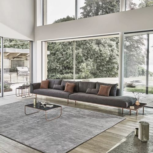 Moderner Couchtisch - TOKIO - BONTEMPI CASA - Kristall / Holzfurnier / lackiertes Metall