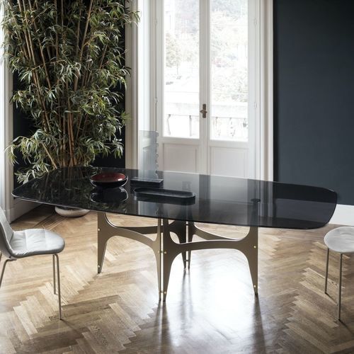 Moderner Tisch - UNIVERSE - BONTEMPI CASA - Massivholz / Holzfurnier / Glas