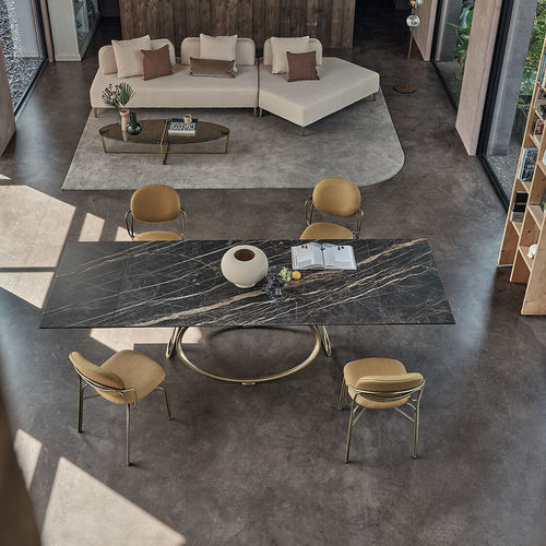 Moderner Esstisch - LOUIS - BONTEMPI CASA - Massivholz / Holzfurnier / Kristall