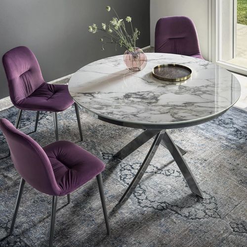 Moderner Esstisch - BARONE - BONTEMPI CASA - Holz / Glas / lackiertes Metall