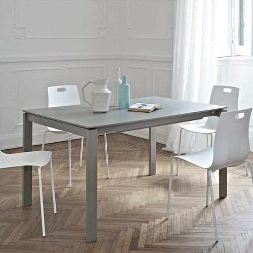 Moderner Tisch - REID - INGENIA CASA - Glas / melaminbeschichtet / aus verchromtem Metall
