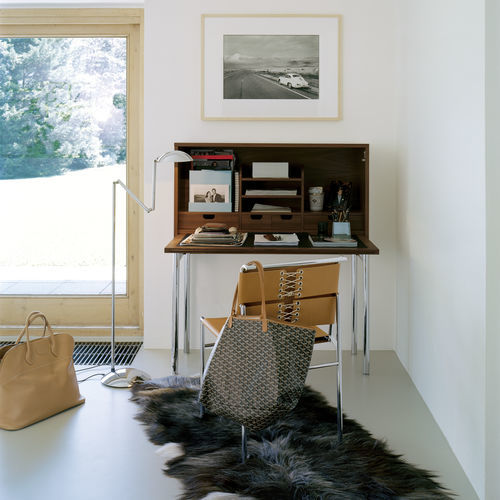 Moderner Sekretär - ORCUS  - CLASSICON - Nussbaum / MDF / Leder