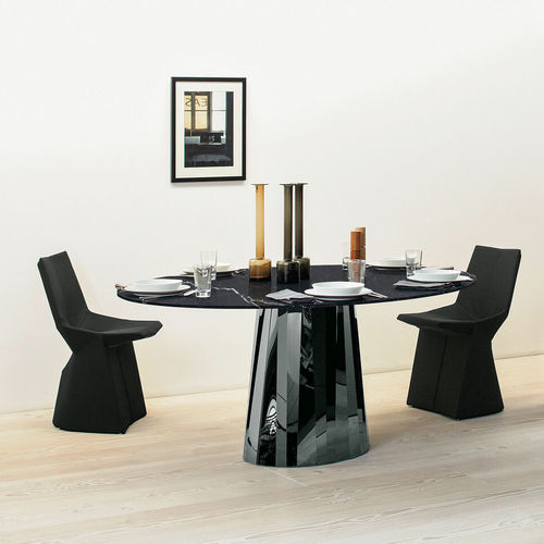 Moderner Tisch - PLI  - CLASSICON - Glas / Marmor / Gestell aus poliertem Edelstahl