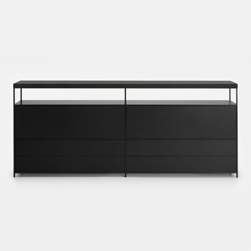 Modernes Sideboard - MINIMA 3.0 - MDF Italia - Nussbaum / Sperrholz / mit Schubladen