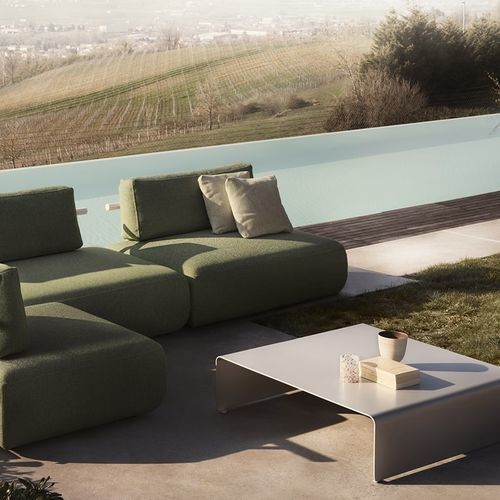 Moderner Couchtisch - LA - MDF Italia - aus lackiertem Aluminium / Gestell aus gestrichenem Aluminium / rechteckig