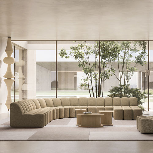 Modulsofa - ARRAY - MDF Italia - halbrund / modern / Stoff