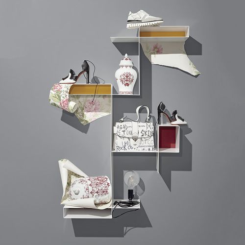 Wandmontiertes Regal - RANDOMISSIMO - MDF Italia - Modul / modern / pulverbeschichteter Stahl