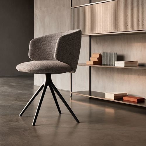 Moderner Stuhl - UNIVERSAL - MDF Italia - für den Innenraum / Stoff / Holz