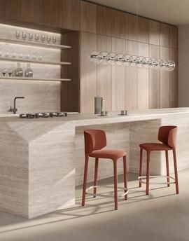 Moderner Hocker - PAT STOOL - MDF Italia - Stahl / Polyurethanschaum / Stoff