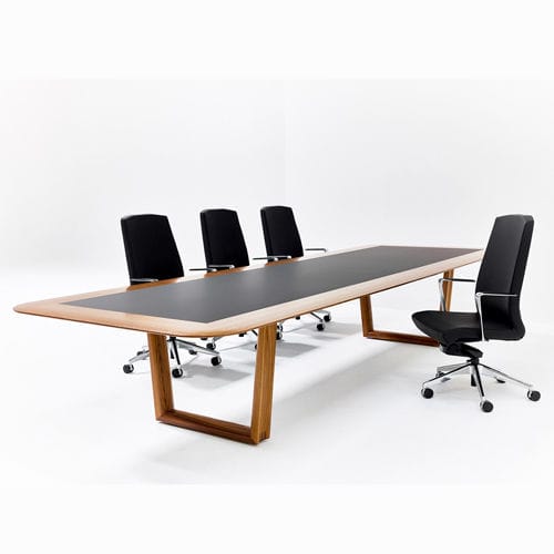 Moderner Besprechungstisch - PLEXUS - Nienkamper - Holz / Gestell aus Aluminium / rechteckig