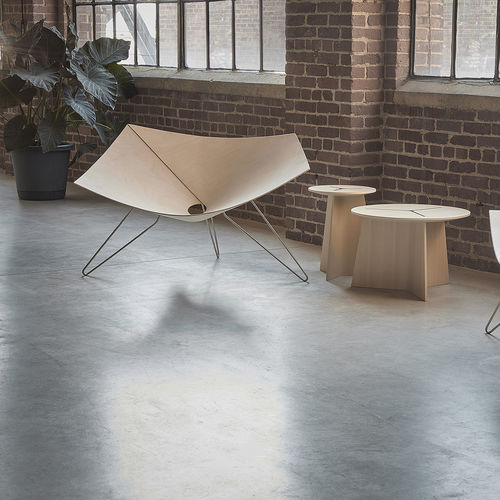 Moderner Sessel - PATKAU TWIST - Nienkamper - Sperrholz / Metall / beige