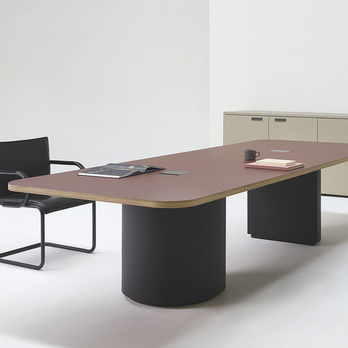 Moderner Besprechungstisch - VOX® - Nienkamper - Laminat / Glas / Kunststoff