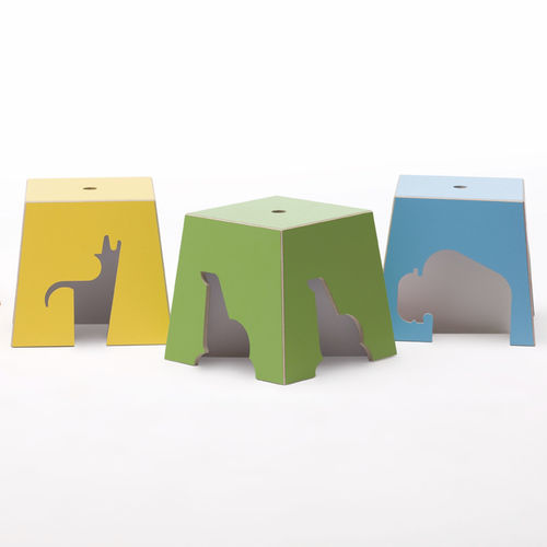 Moderner Hocker - ZOO - Nienkamper - Sperrholz / Laminat / Gestell aus Holz