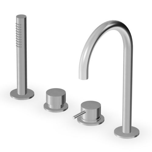 Zweigriffmischer für Badewanne - ZHE508 series - ZUCCHETTI - Aufsatz / Edelstahl / für den Innenraum