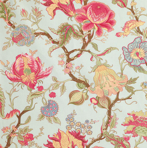 Möbelstoff - DARJEELING - TOILES DE MAYENNE - für Vorhänge / Rollo / Blumenmotive