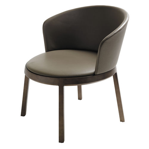 Moderner Kaminsessel - ARO - CAPDELL - Leder / Stoff / Buche